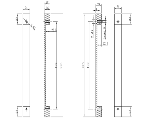 192mm Zinc Alloy Door Handle Pull Set