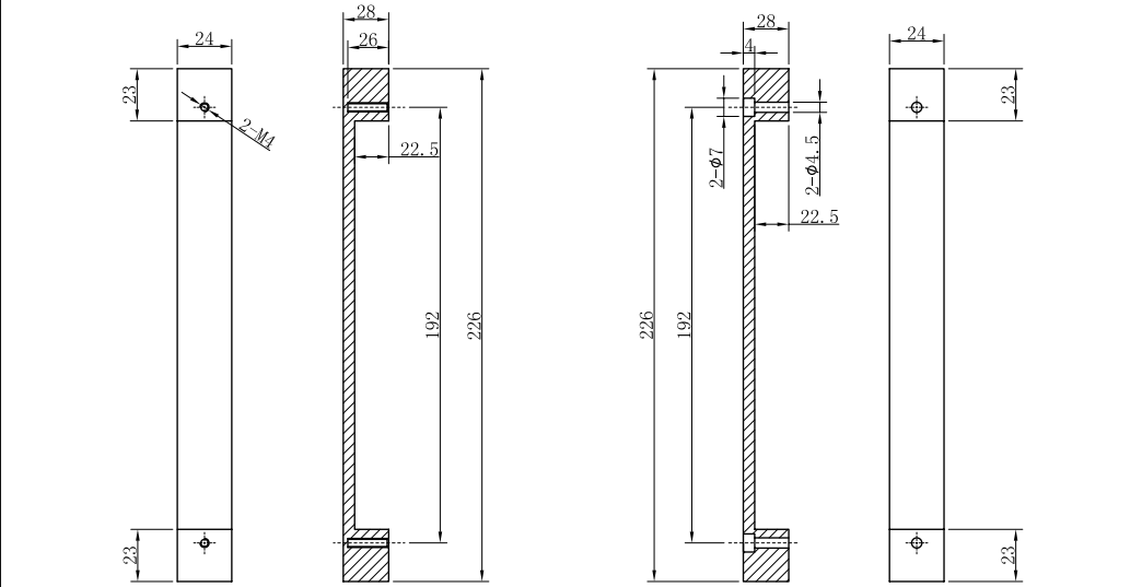 192mm Zinc Alloy Door Handle Pull Set