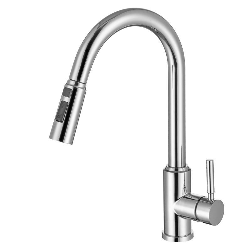 Pull-Down Single-Handle Kitchen Faucet with Sprayer 3 Modes