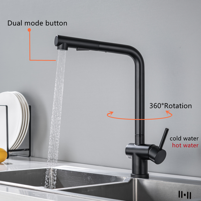 Commercial Style Pull-Out Kitchen Faucet with Dual Function Sprayer