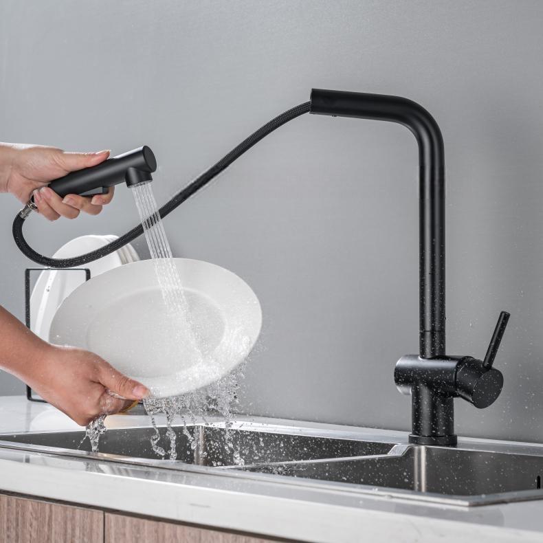 Commercial Style Pull-Out Kitchen Faucet with Dual Function Sprayer