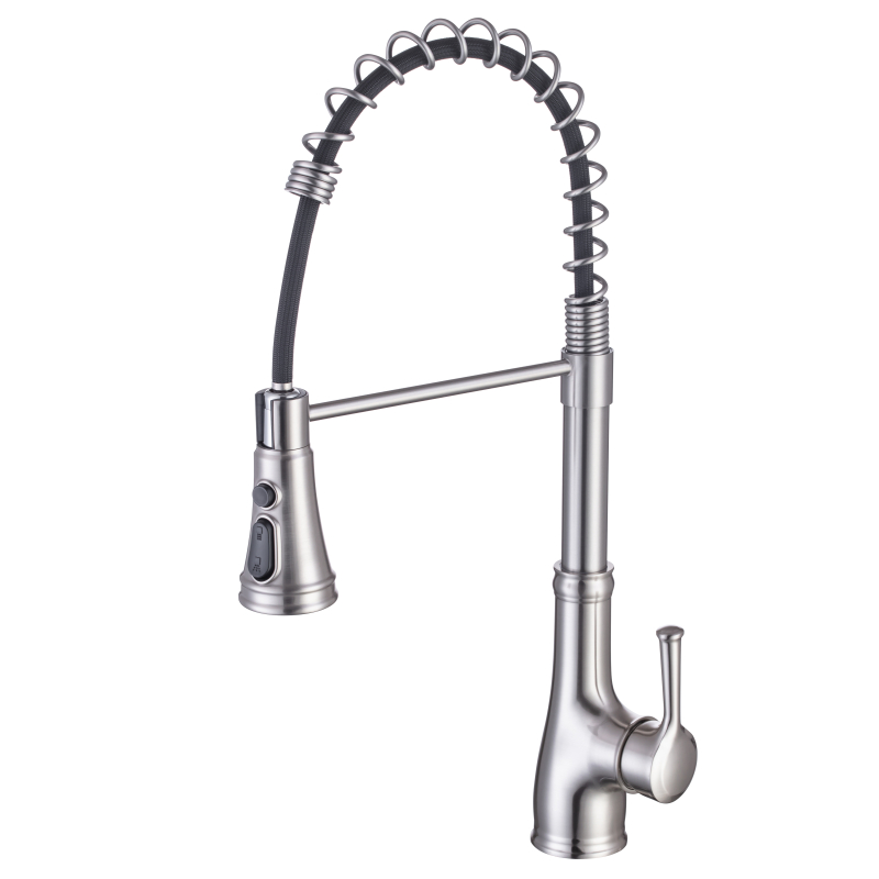 Pull-Out Kitchen Sink Faucet with High Arc and Flexible Hose