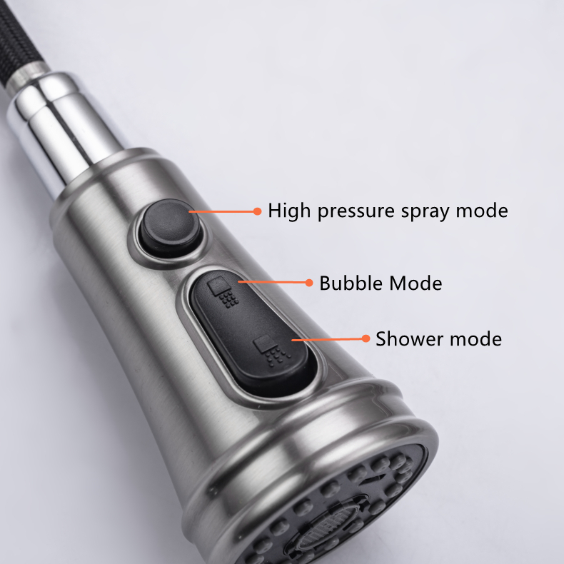 Pull-Out Kitchen Sink Faucet with High Arc and Flexible Hose