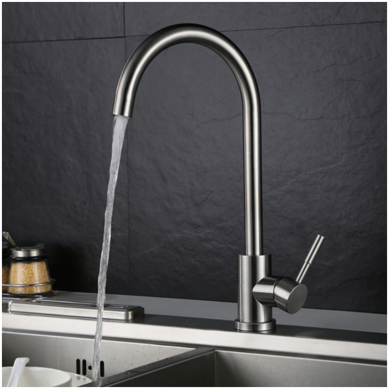 Modern Single Handle Kitchen Faucet with High Arc Spout