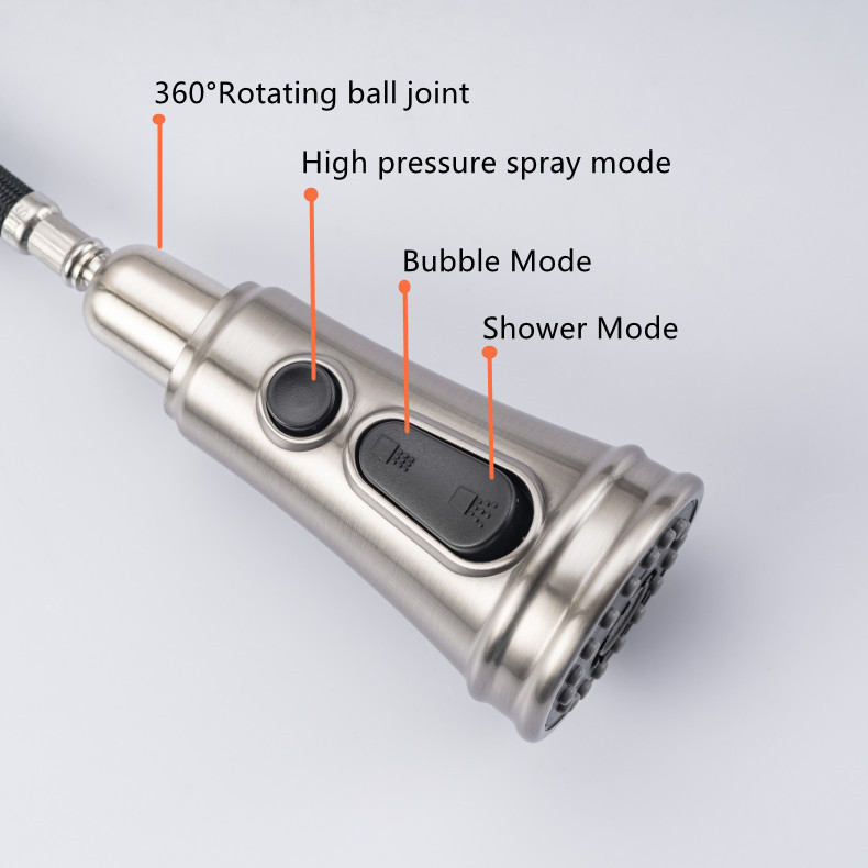 3-Function Sprayer Kitchen Faucet with Single Handle