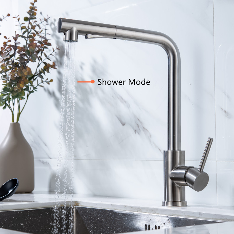 360-Degree Swivel Kitchen Faucet with Dual Function