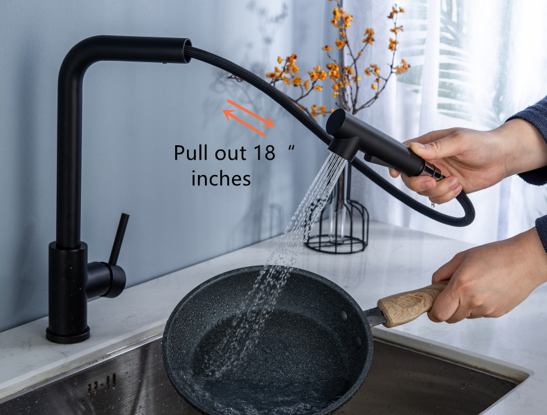 360-Degree Swivel Kitchen Faucet with Dual Function