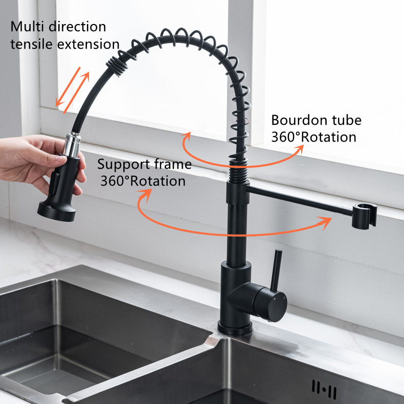 Pull-Out Kitchen Faucet with Dual Function Spray Head
