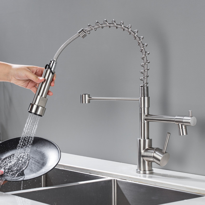 Pull-Out Kitchen Faucet with Dual Spray
