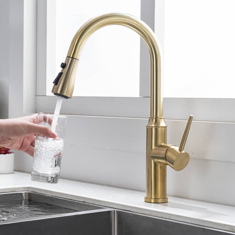 High-Arc Kitchen Faucet with Pot Filler and Pull-Down Sprayer