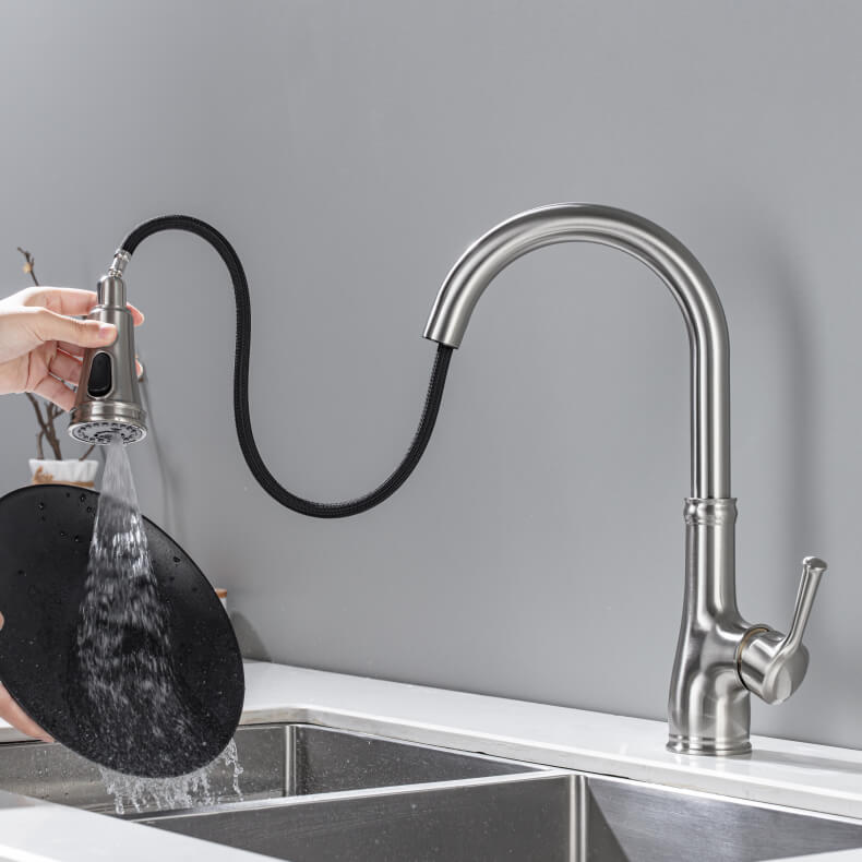 3-Function Sprayer Kitchen Faucet with Single Handle