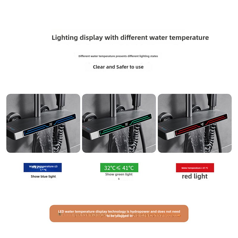 Shower Faucet Set Rainfall Shower System with High Pressure Handheld Shower