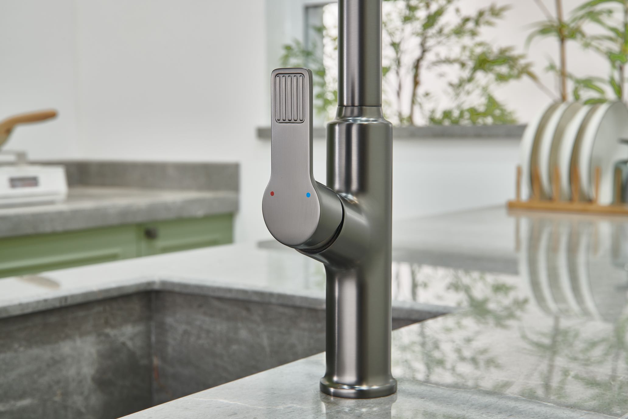 Gun Gray Modern Single Handle Kitchen Faucets